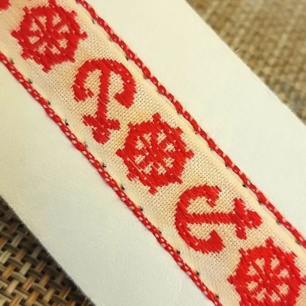 White & Red Naval Themed Belt Size S-M